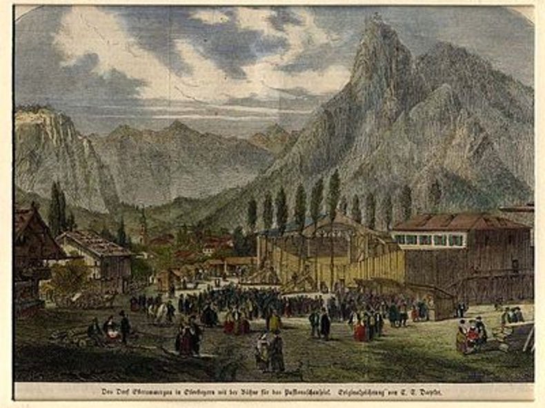 © Oberammergau Bühne 1860 von Carl Emil Doepler